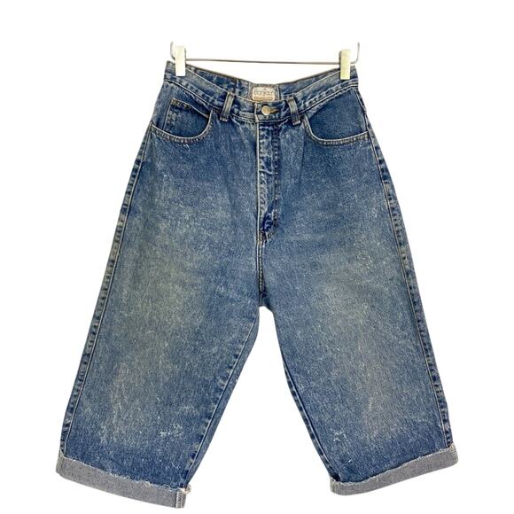 Vintage Bonjour Cut Off Jean Shorts Womens 12 27x16 Acid Wash High Rise 80s 90s - Picture 1 of 15